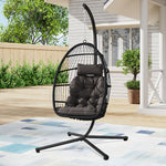 Hanging Chair With Stand And Cushion | Black