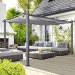Acorn Aluminium 4m Rectangular Pergola Gazebo | 4m x 3m | Grey