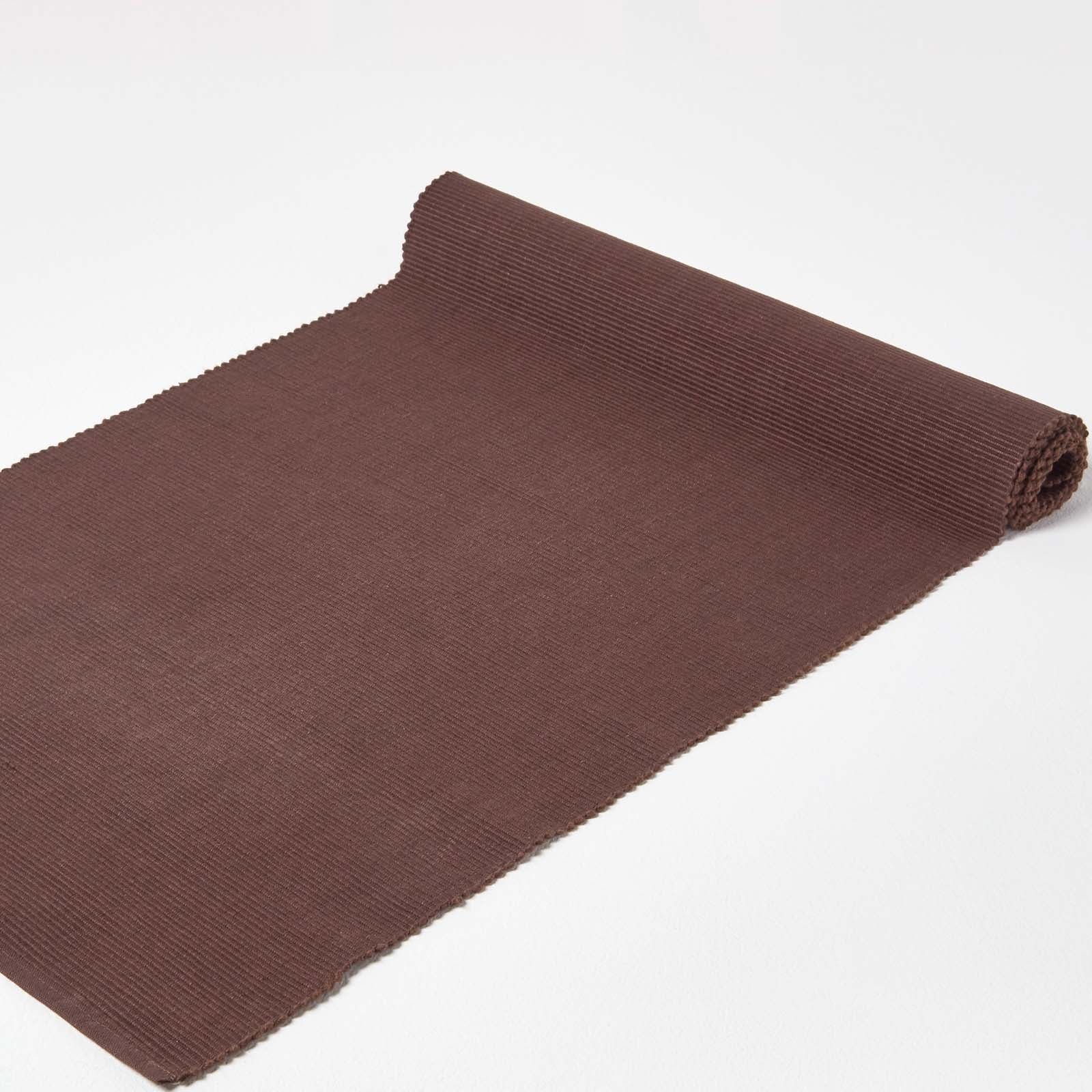 Cotton Plain Table Runner | Chocolate