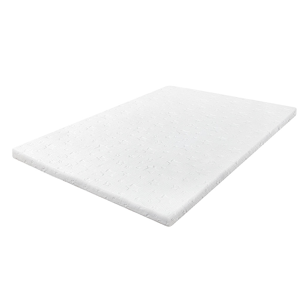 Mattress Topper Memory Foam Bamboo Charcoal Washable Cover | Single | White