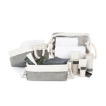 Livivo Set Of 3 Medium Fabric Storage Baskets With Rope Handles