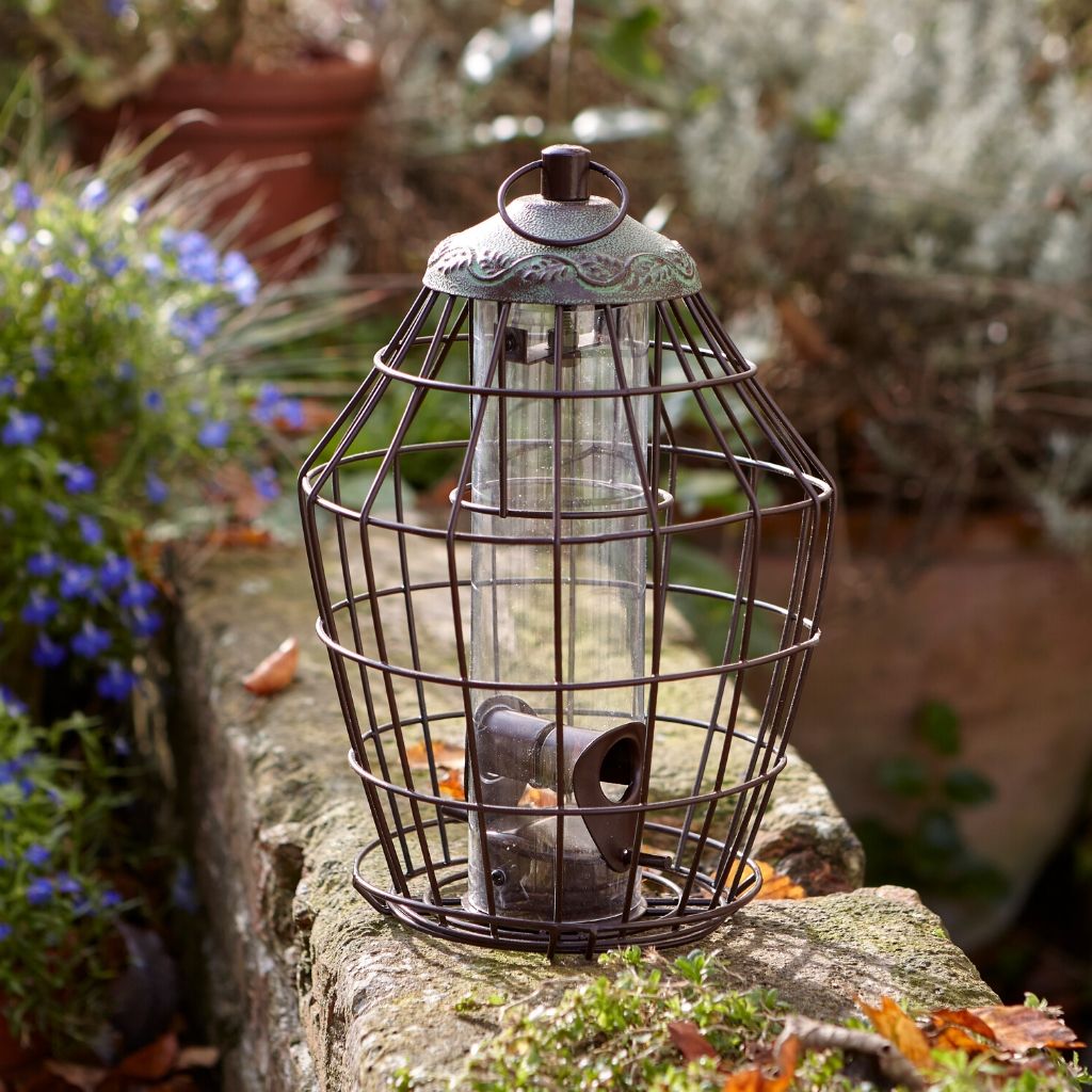 Secret Garden Squirrel-proof Seed Feeder With Antique Leaf Top | Brown