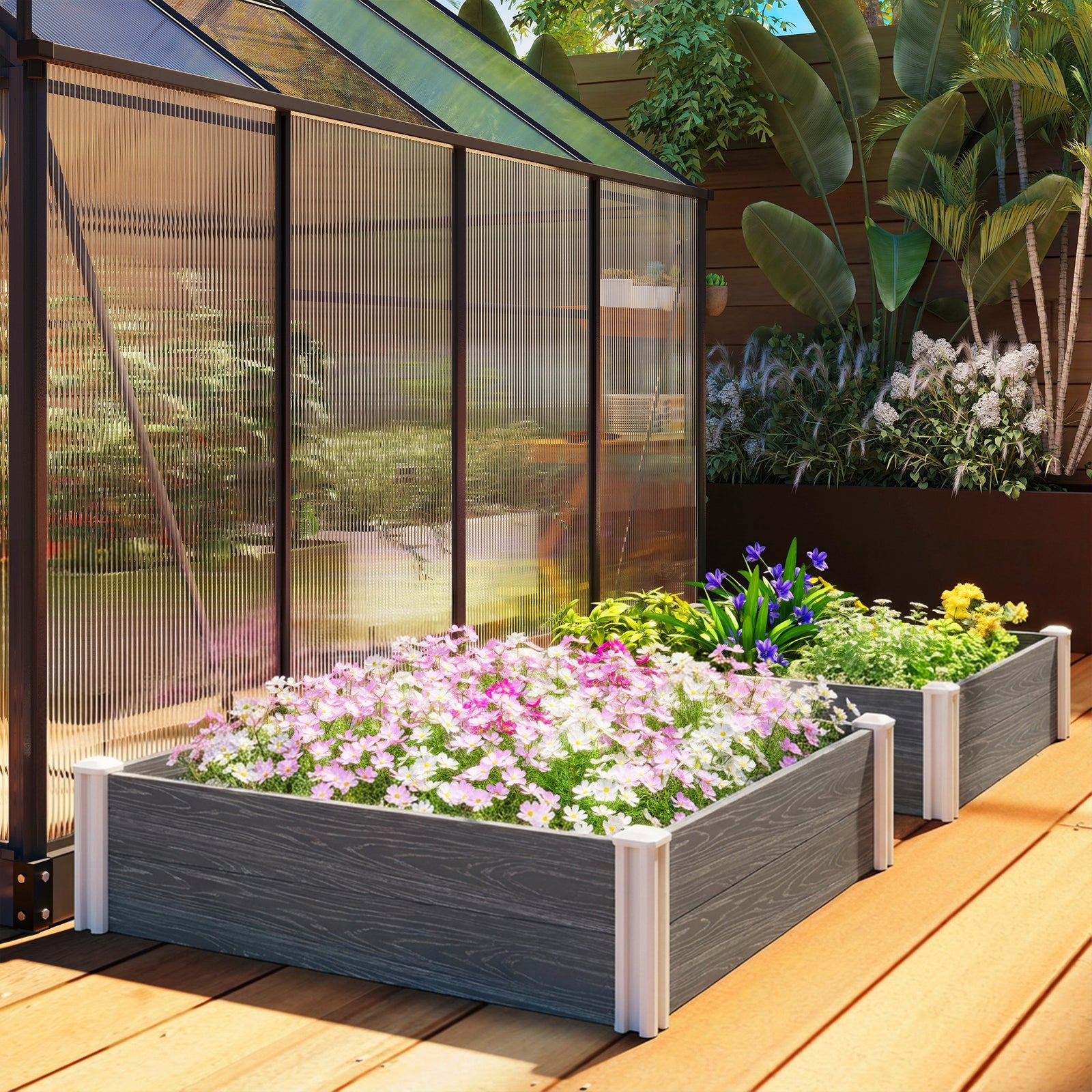 Vinyl Raised Garden Bed Kit | L | Dark Grey