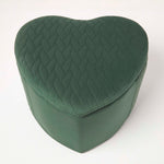Arundel Heart-shaped Velvet Footstool With Storage | Green