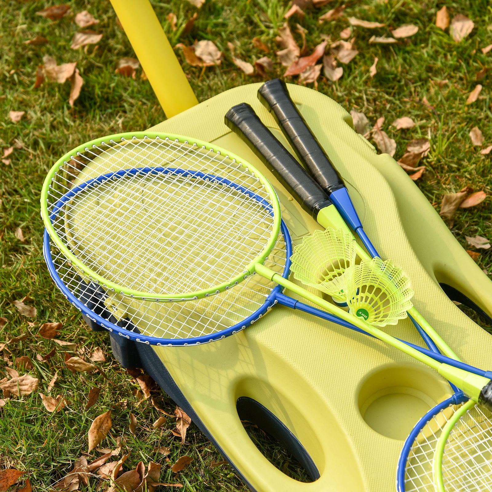 Foldable Badminton Net And Rackets Set | Yellow