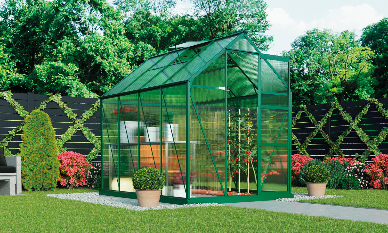 Traditional Metal Greenhouse | 6.2 x 8.3 x 6.6ft | Green