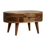 Solid Wood Mini Oak-ish Rounded Coffee Table