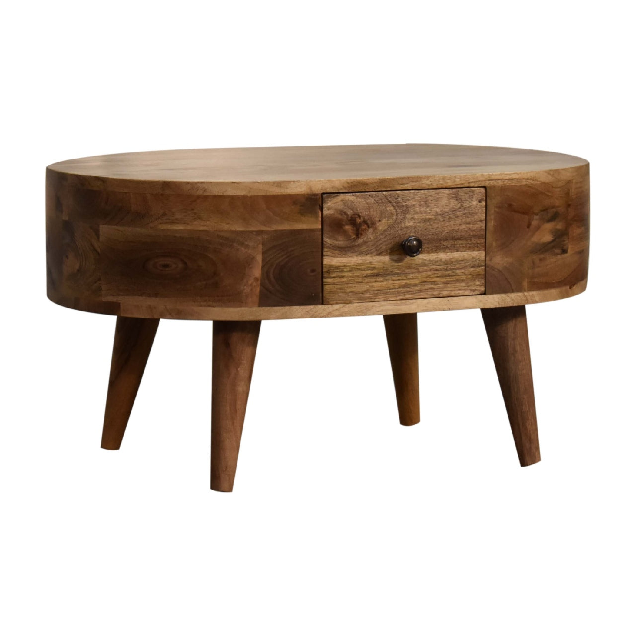 Solid Wood Mini Oak-ish Rounded Coffee Table