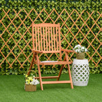 5-position Acacia Wood Chair Folding Recliner Seat