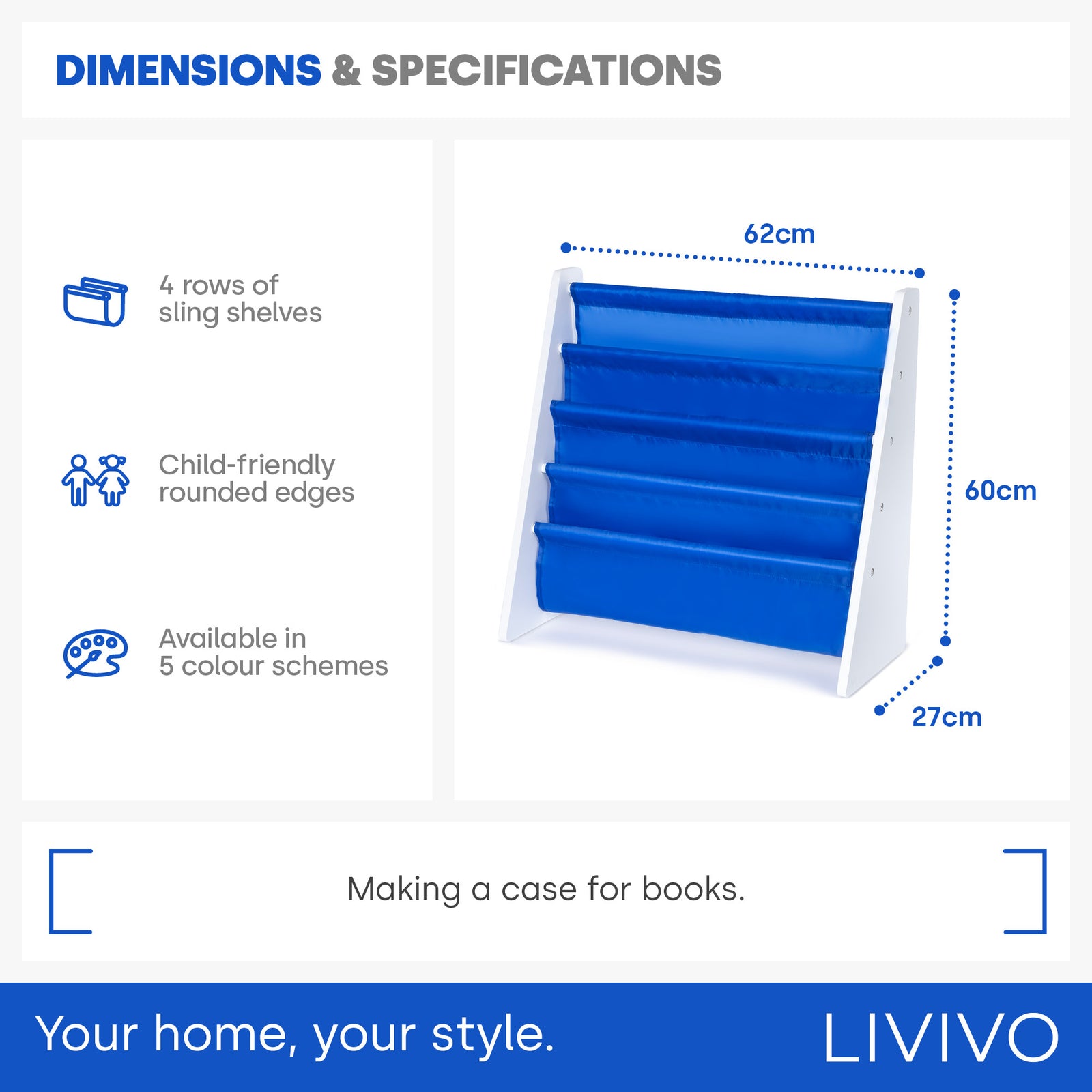 Childrens Bookcase - Blue