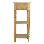 Turned Leg Telephone Table, 1 Drawer, 2 Open Shelf, Brown