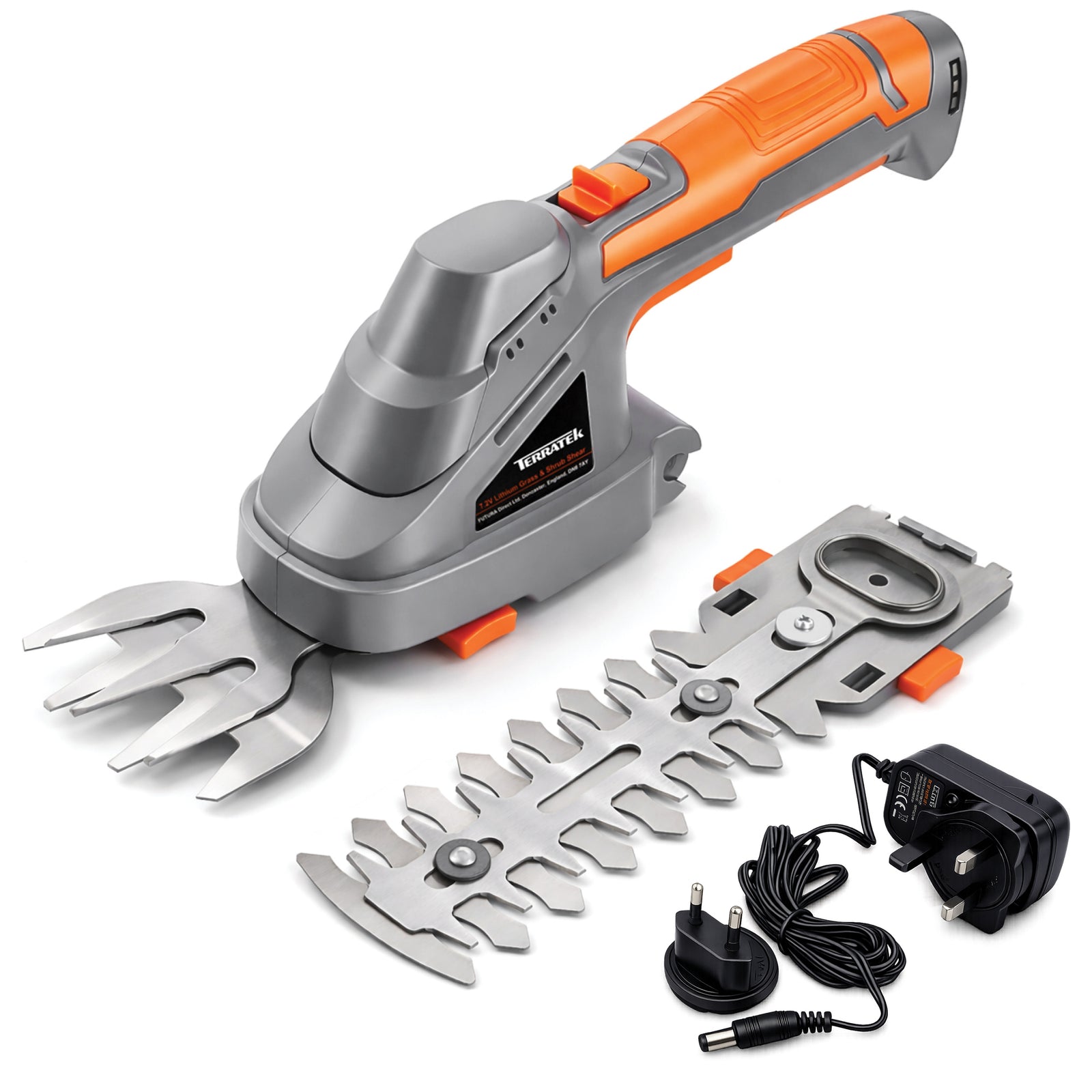Hand Held Cordless Hedge Trimmer 2 In 1 Topiary Shears Li Ion Battery 7.2v