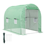 Polytunnel Greenhouse With Zipped Door 3x2m | Green