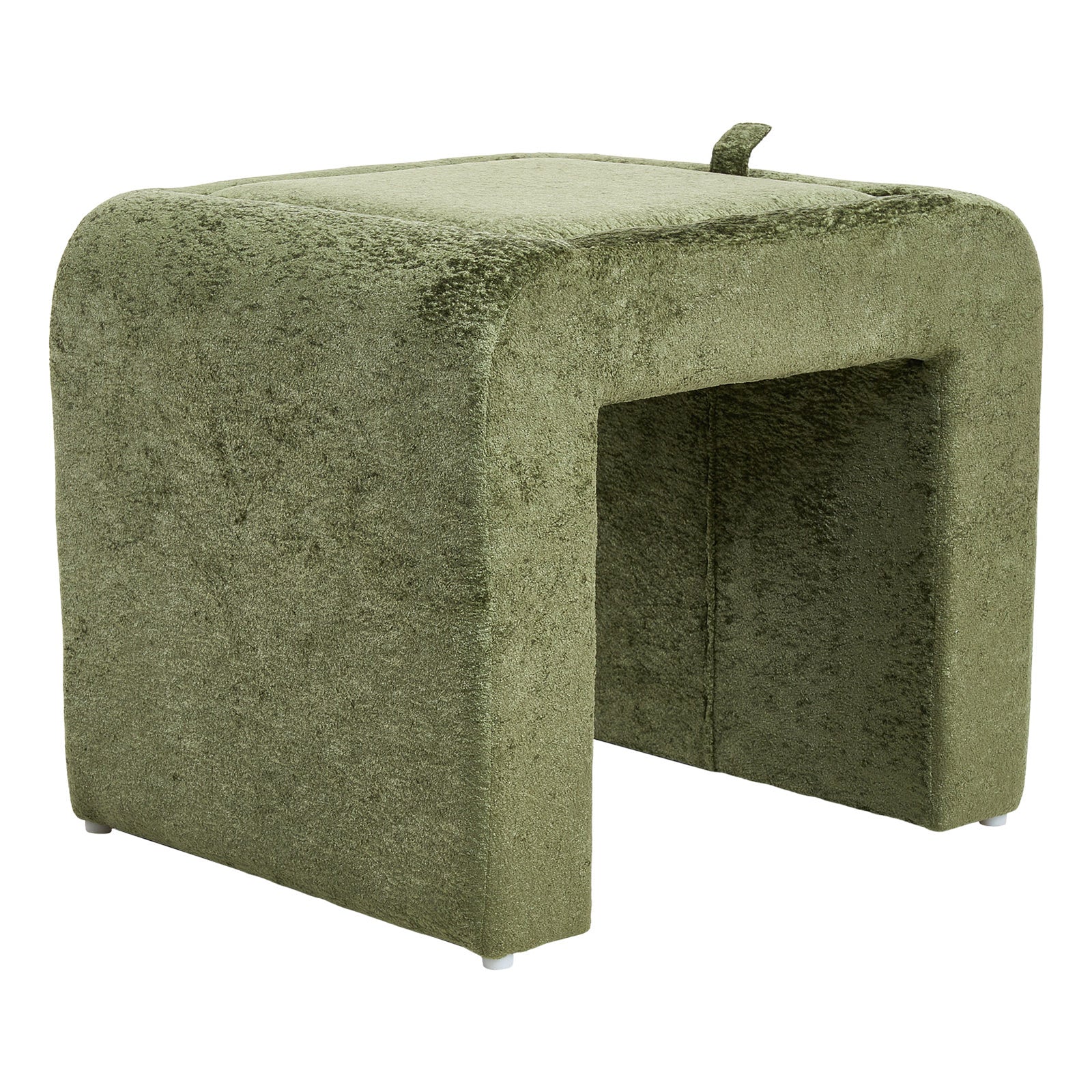 Modern Upholstered Footstool | Green