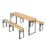 3-piece Picnic Table Sets Wooden Foldable Table Benches Set