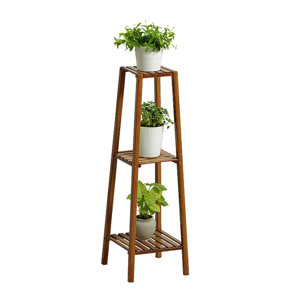 Vintage 3-tier Solid Wood Plant Stand Indoor Plant Display Shelf Rustic Wooden Flower Holder