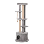 Cat Tree Kitten Tower W/ Scratching Post Condo Plush Perches Grey