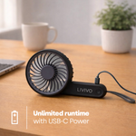 Handheld Mini Fan - 3 Speed Settings Rechargeable Type-c Usb | Black