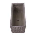 Patterned Cement Flower Pot With Drainage Modern Textured Concrete Planter | Large | Charcoal Grey