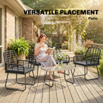 Rattan Garden Furniture Set, 4 Piece Outdoor Patio Furniture | Black