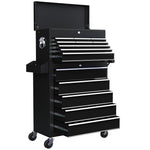 14 Drawer Tool Cabinet, Lockable, Wheels | Black