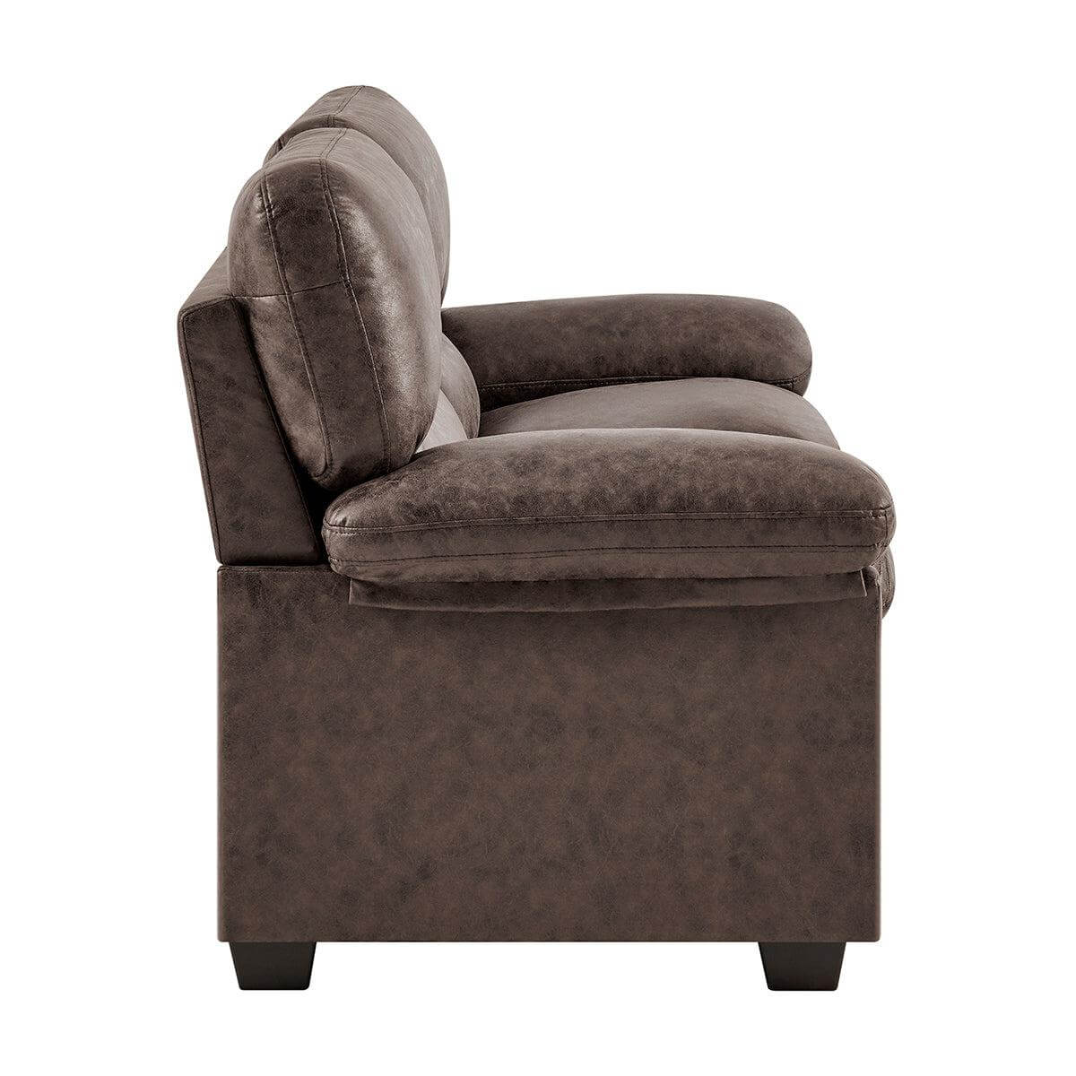 Bonded Faux Leather Sofa - 2 Seater | Dark Brown