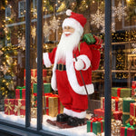 HOMCOM 2ft Christmas Singing Skiing Santa Claus With Ski Board Sack