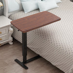 Overbed Table With Wheels, Small Standing Desk, 80 X 40 Cm Tabletop, 67-91cm Adjustable Height | Walnut
