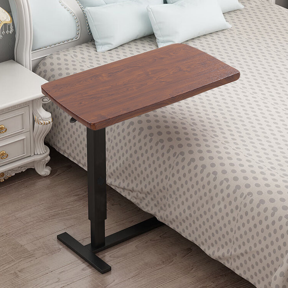 Overbed Table With Wheels, Small Standing Desk, 80 X 40 Cm Tabletop, 67-91cm Adjustable Height | Walnut
