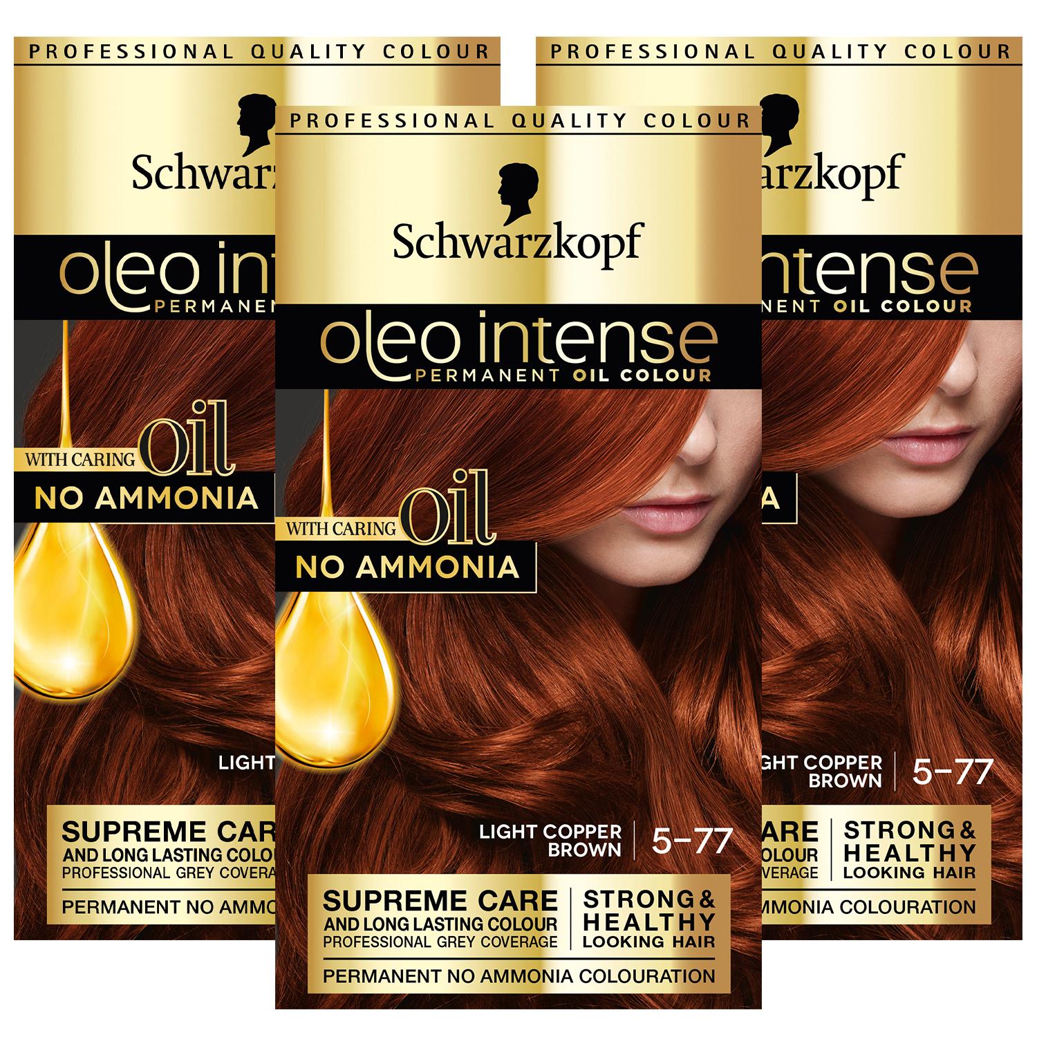 Oleo Intense 5-77 No Ammonia Permanent Oil Colour Copper Brown 3pack