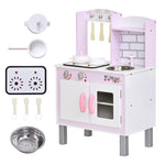 Kids Kitchen Play Set W/ Sounds Utensils Pans Storage 3 Yrs+