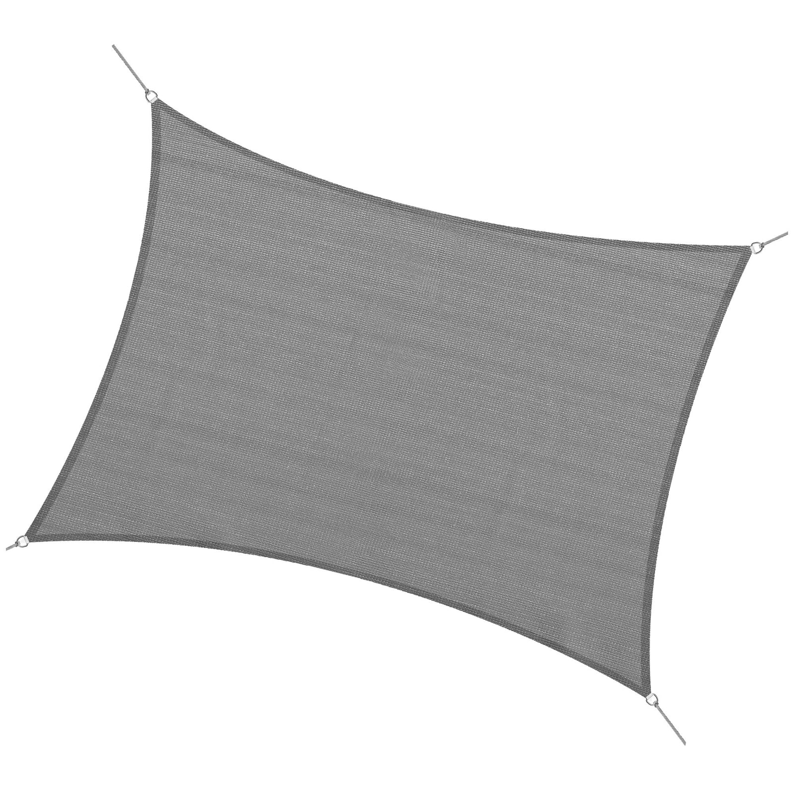Sun Shade Sail Hdpe Rectangle Canopy, Charcoal Grey | Medium | Charcoal Gray