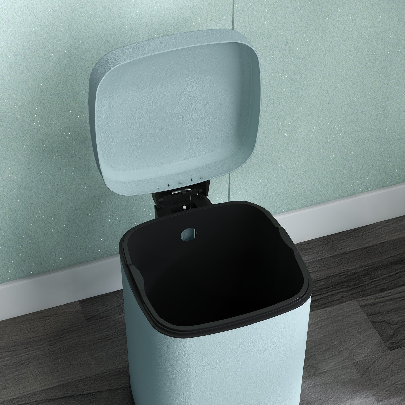 12/20l Kitchen Pedal Bin Metal Rubbish Bin Soft-close Lid | Medium | Light Green
