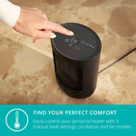 Zone Personal Heater, 1500w Heating Power, Desk Heater | Black