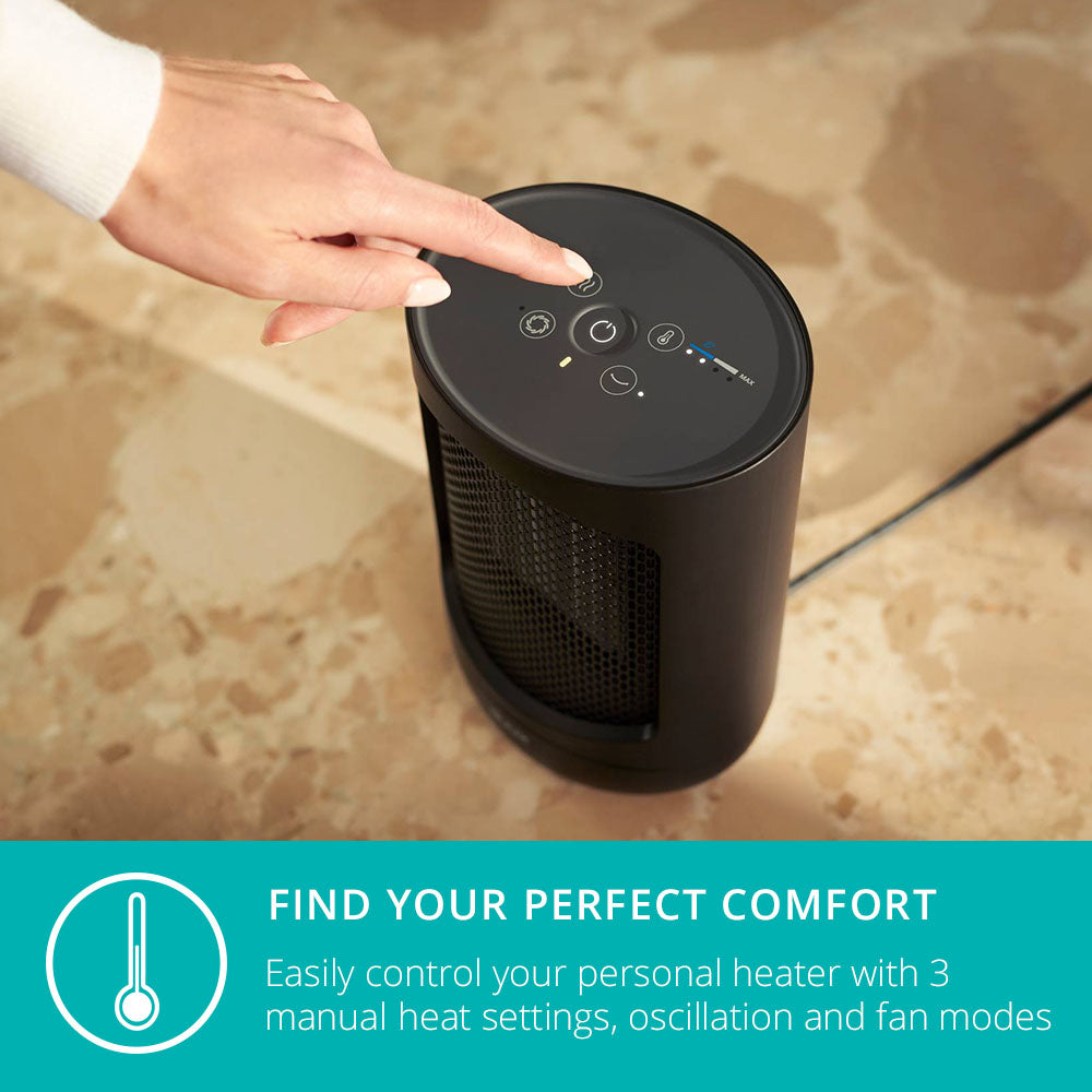 Zone Personal Heater, 1500w Heating Power, Desk Heater | Black