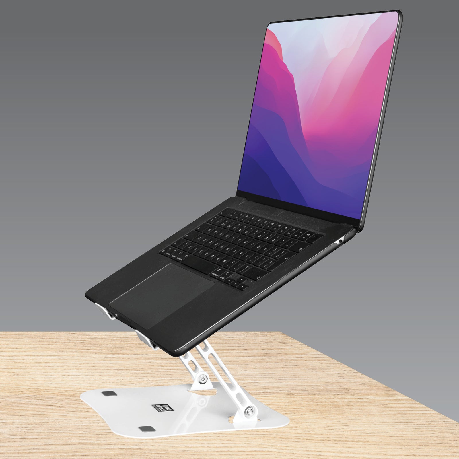 Laptop Stand Adjustable Portable Riser, Foldable Aluminium Holder For Macbook Airpro And 11 To 17 Inch Laptops | White