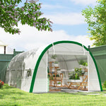 Outsunny Polytunnel Greenhouse Tunnel Warm House Tent With Pe Cover