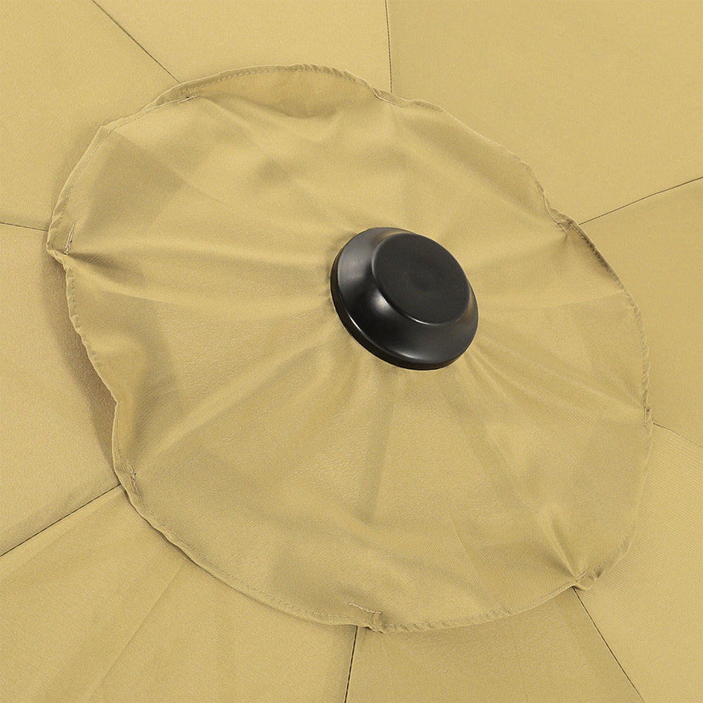 3m Garden Parasol Adjustable Tilting Parasol With Crank Handle For Outdoor Garden Patio Camping Without Base | One Size | Khaki