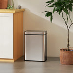 Kitchen Bin With Fingerprint-proof Stainless Steel, Silver Tone | 50l | Silver