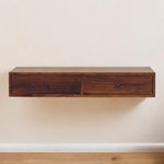 Lunar 2 Drawer Chestnut Wall Mounted Console, 2 Drawers, Brown