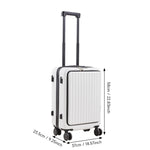 20 Inch Front Opening Suitcase With Tsa Lock And Usb Charging Port | White