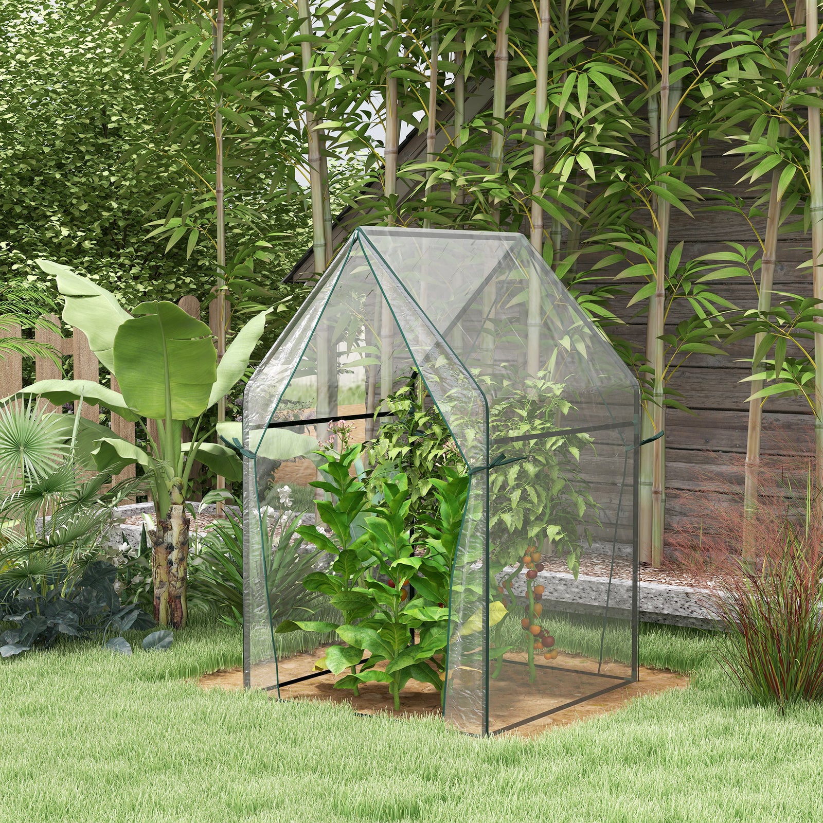 Portable Mini Tomato Greenhouse W/ Zipped Doors