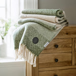 Rossendale Soft Jacquard 130x170cm Fringed Throw Blanket | 130cm x 170cm | Green