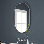 Oval Bathroom Mirror, Modern Wall Mirror Aluminium Frame