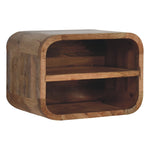 Solid Wood Oak-ish Floating Open Curve Bedside