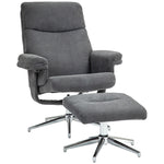 Recliner Chair With Footstool With Adjustable | Charcoal Grey