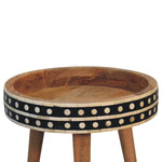 Solid Mango Wood Mini Pattern Nordic End Table
