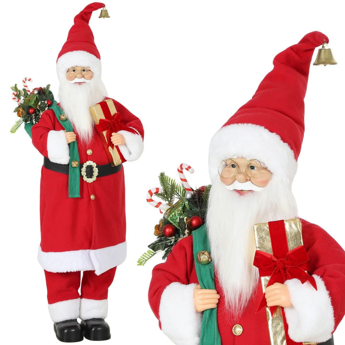 HOMCOM 4ft Christmas Singing Dancing Santa Claus With Gift And Sack