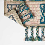 Matala Green & Blue Kilim Wool Rug | 200cm | Light Green