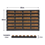 Natural Coconut Coir Scraper Doormat | 40 x 60cm | Brown